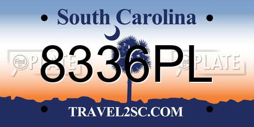 8336PL South Carolina License Plate