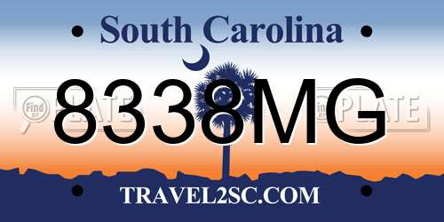 8338MG South Carolina License Plate