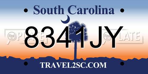 8341JY South Carolina License Plate