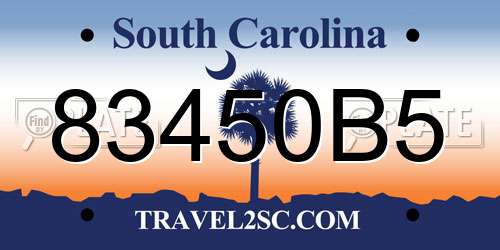 83450B5 South Carolina License Plate