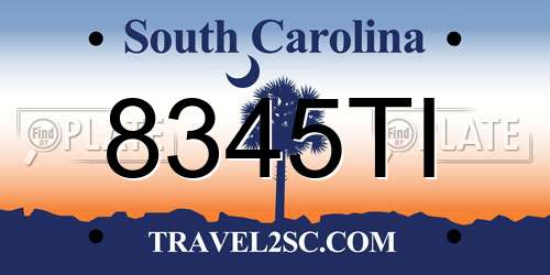 8345TI South Carolina License Plate