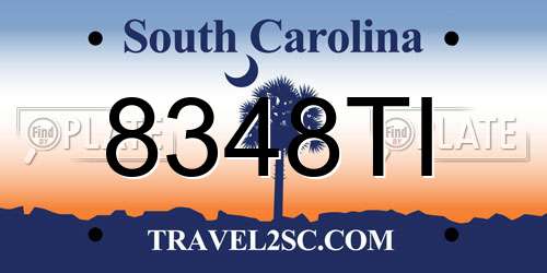 8348TI South Carolina License Plate