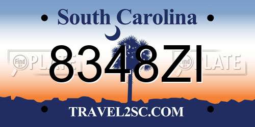 8348ZI South Carolina License Plate