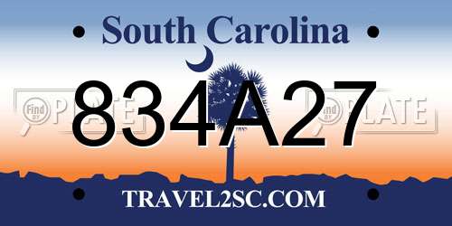 834A27 South Carolina License Plate