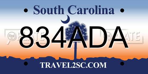 834ADA South Carolina License Plate