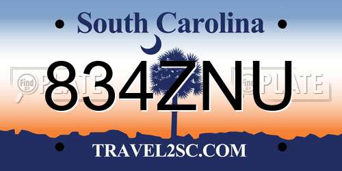 834ZNU South Carolina License Plate