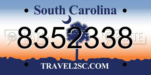 8352338 South Carolina License Plate