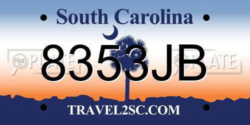 8353JB South Carolina License Plate