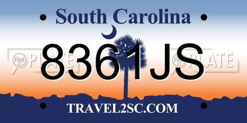 8361JS South Carolina License Plate
