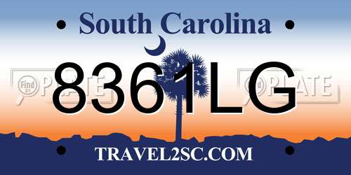 8361LG South Carolina License Plate