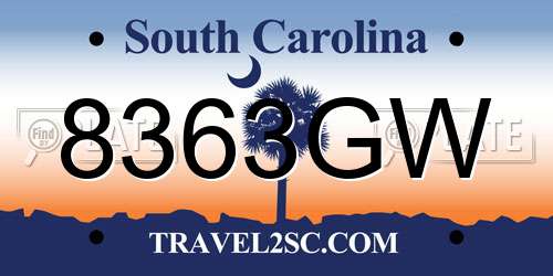 8363GW South Carolina License Plate