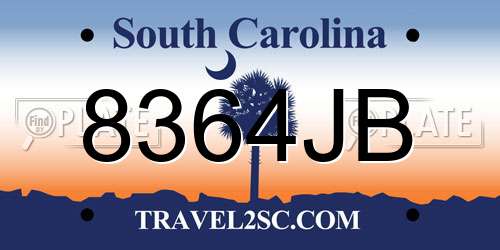 8364JB South Carolina License Plate