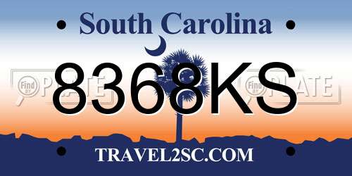 8368KS South Carolina License Plate
