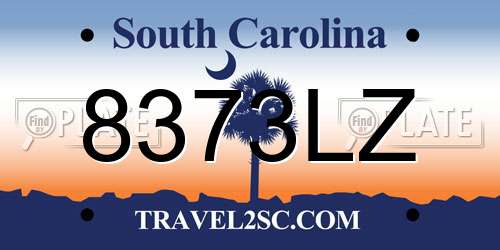 8373LZ South Carolina License Plate