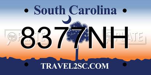 8377NH South Carolina License Plate