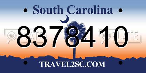 8378410 South Carolina License Plate