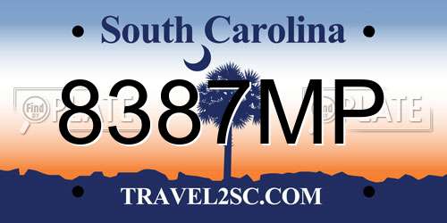 8387MP South Carolina License Plate