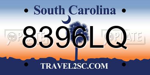 8396LQ South Carolina License Plate