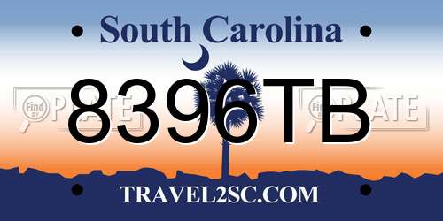 8396TB South Carolina License Plate