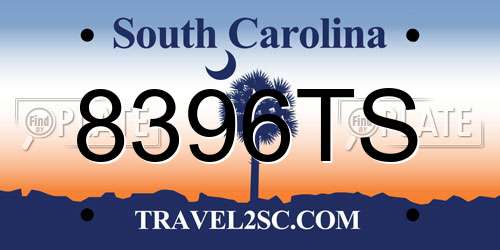 8396TS South Carolina License Plate