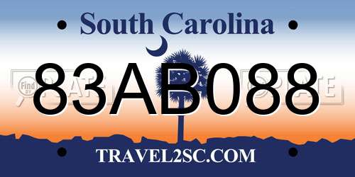 83AB088 South Carolina License Plate
