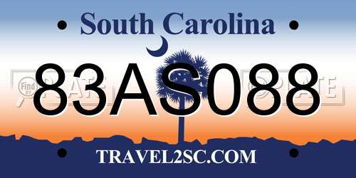 83AS088 South Carolina License Plate