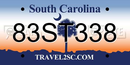 83ST338 South Carolina License Plate