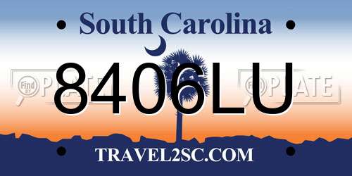 8406LU South Carolina License Plate