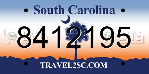 8412195 South Carolina License Plate