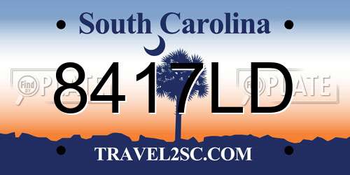 8417LD South Carolina License Plate