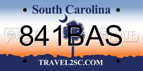 841BAS South Carolina License Plate