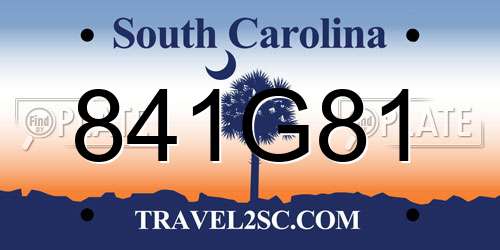 841G81 South Carolina License Plate