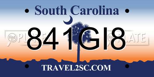 841GI8 South Carolina License Plate