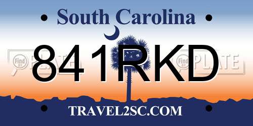 841RKD South Carolina License Plate