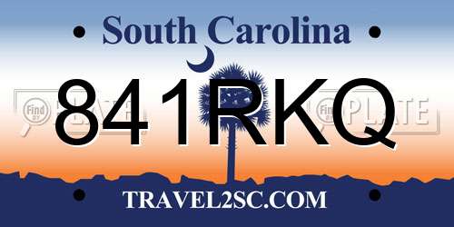 841RKQ South Carolina License Plate