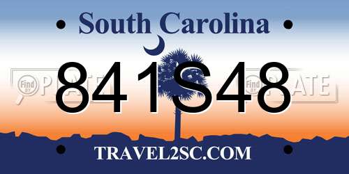 841S48 South Carolina License Plate