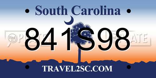 841S98 South Carolina License Plate