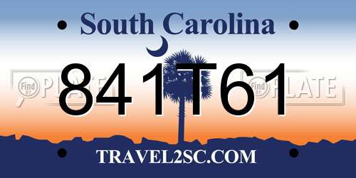 841T61 South Carolina License Plate