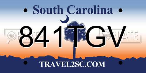 841TGV South Carolina License Plate