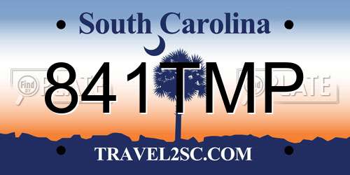 841TMP South Carolina License Plate