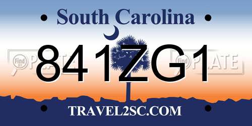 841ZG1 South Carolina License Plate