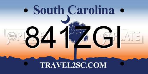 841ZGI South Carolina License Plate