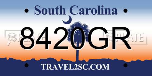 8420GR South Carolina License Plate