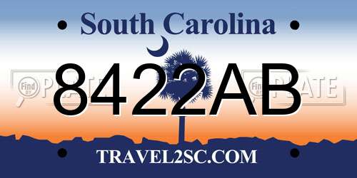 8422AB South Carolina License Plate
