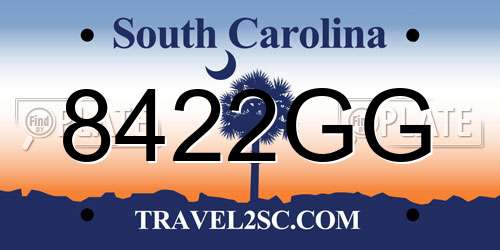 8422GG South Carolina License Plate