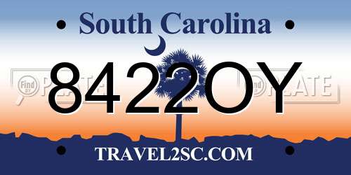 8422OY South Carolina License Plate
