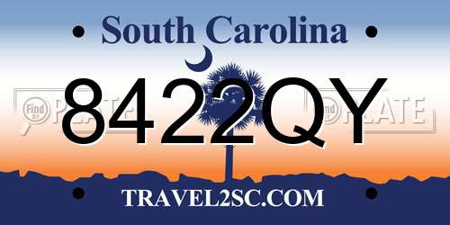 8422QY South Carolina License Plate
