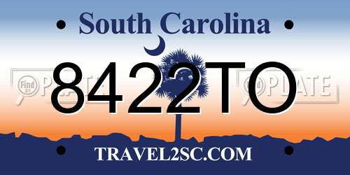 8422TO South Carolina License Plate