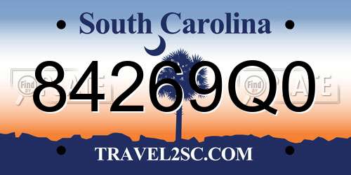 84269Q0 South Carolina License Plate
