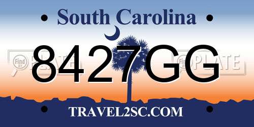8427GG South Carolina License Plate